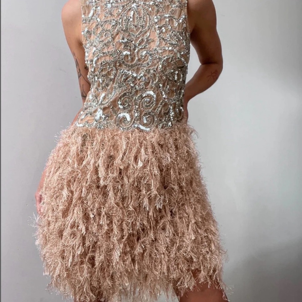 ASOS Beige and Silver Mini Dress